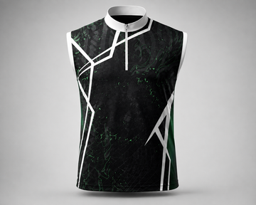NEXSL-348 Sleeveless Sports Jersey - Black Green Digital Camo Sublimation