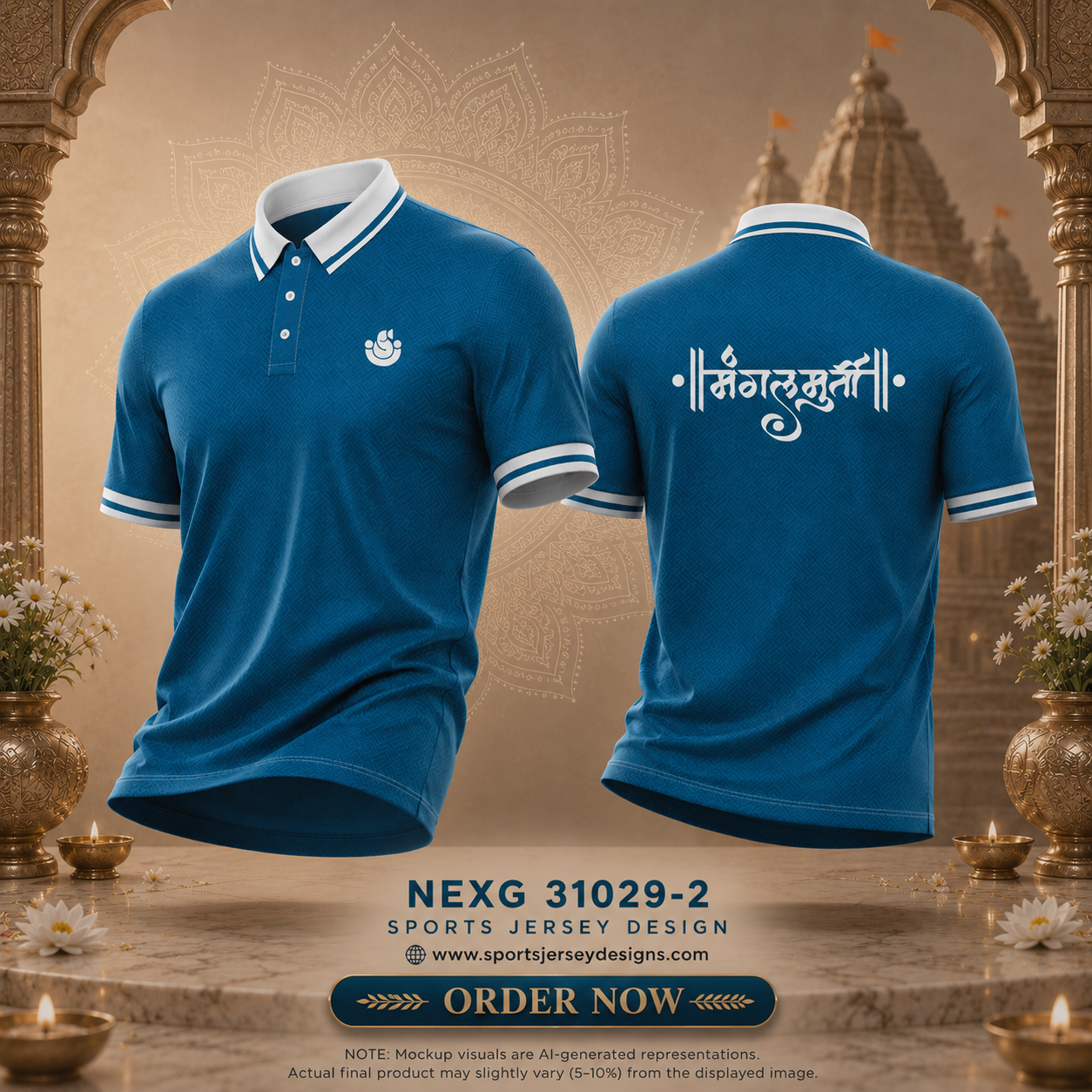 Mangalmurti Ganpati Festival 2026 Sublimation Polo Jersey