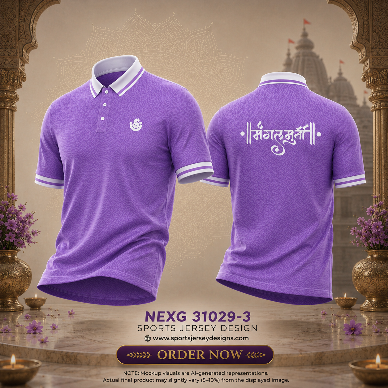Mangalmurti Ganpati Festival 2026 Sublimation Polo Jersey