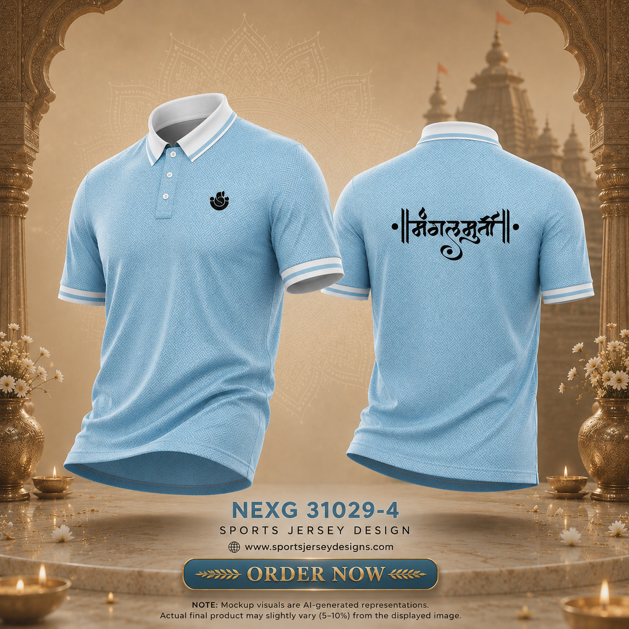 Mangalmurti Ganpati Festival 2026 Sublimation Polo Jersey