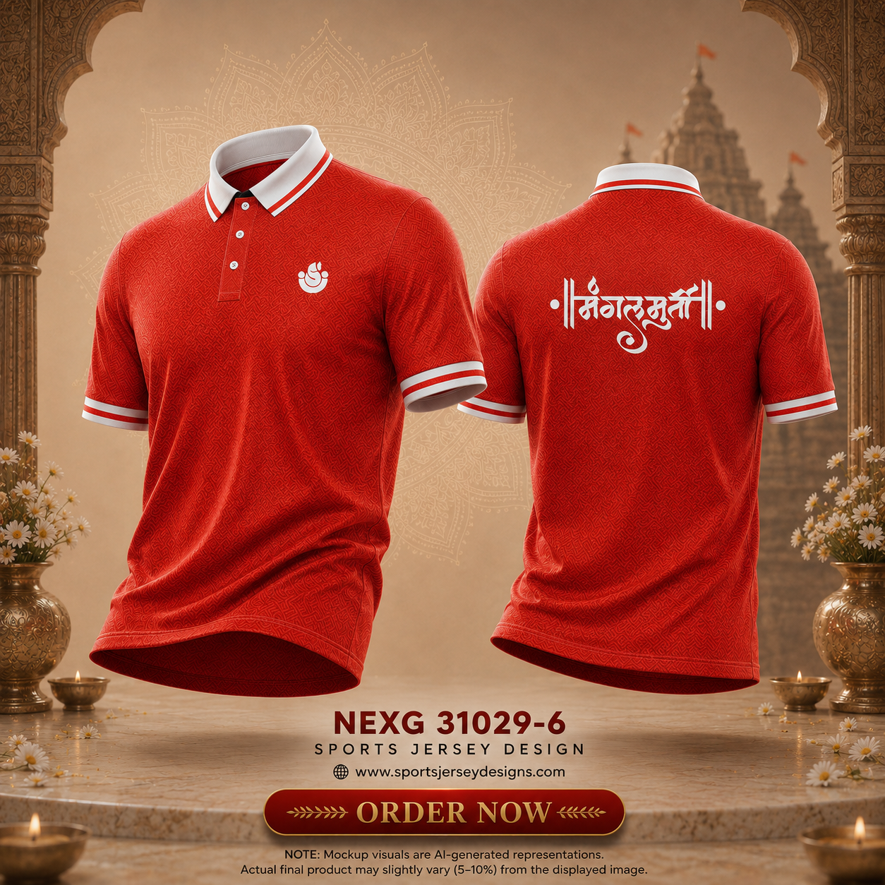 Mangalmurti Ganpati Festival 2026 Sublimation Polo Jersey