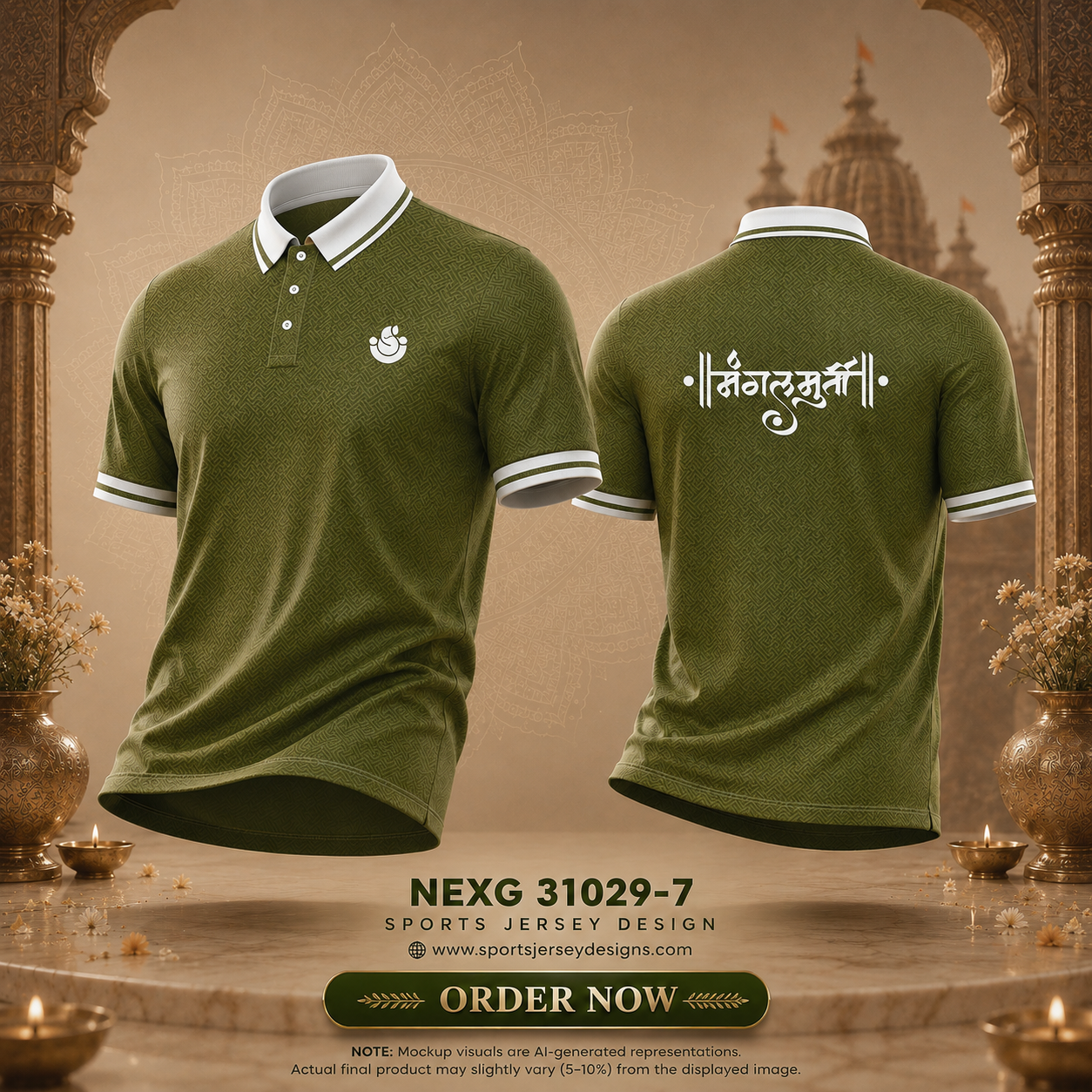 Mangalmurti Ganpati Festival 2026 Sublimation Polo Jersey