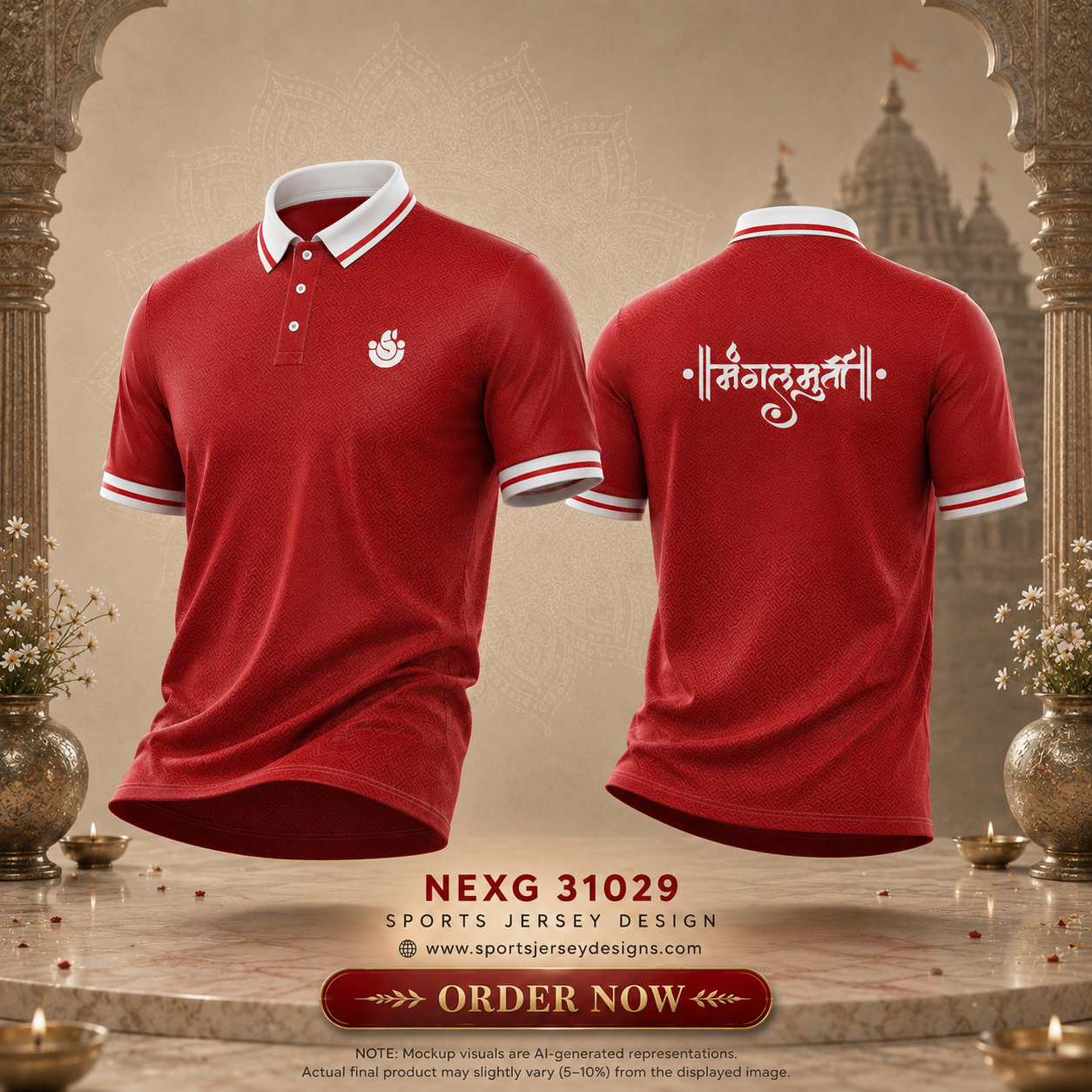 Mangalmurti Ganpati Festival 2026 Sublimation Polo Jersey
