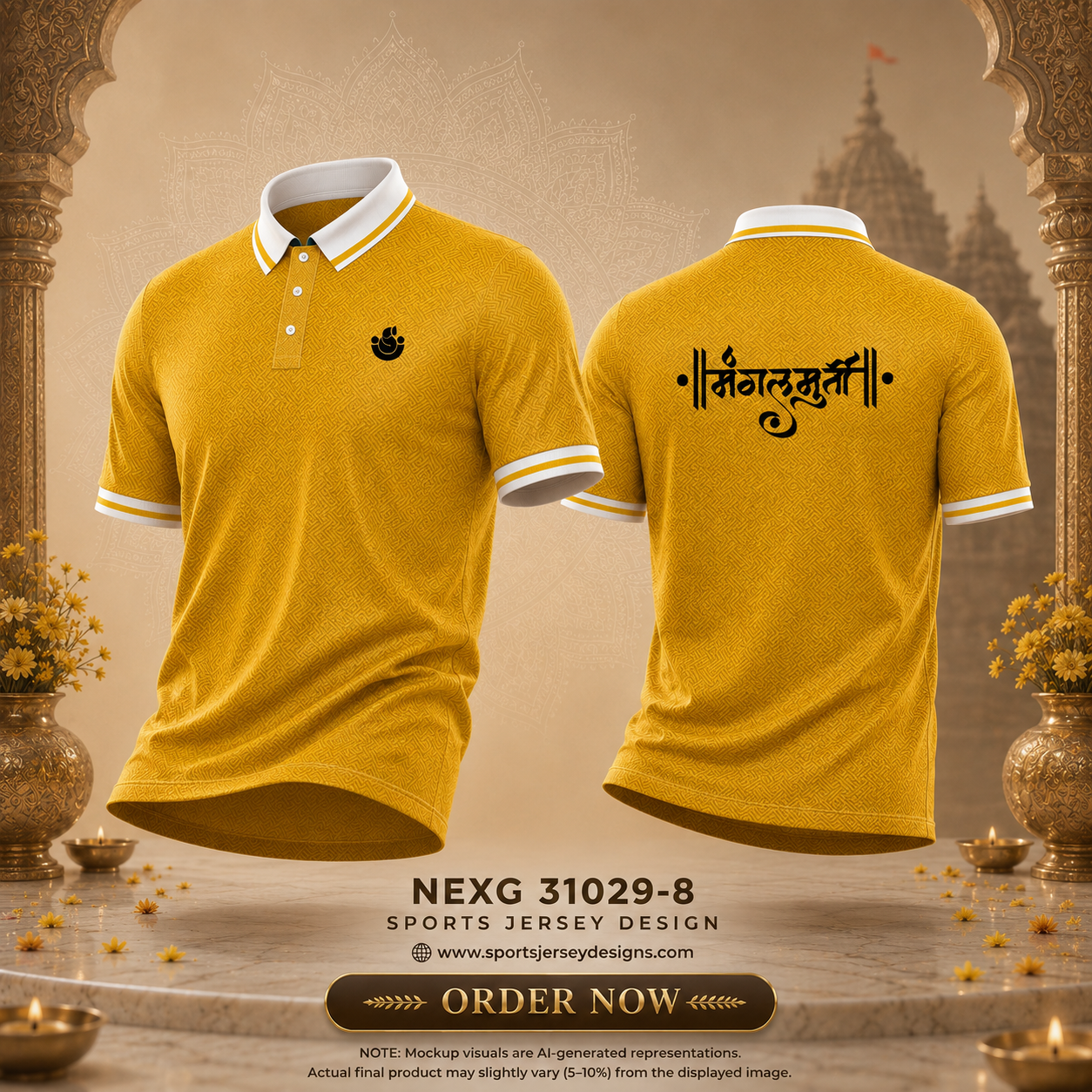 Mangalmurti Ganpati Festival 2026 Sublimation Polo Jersey