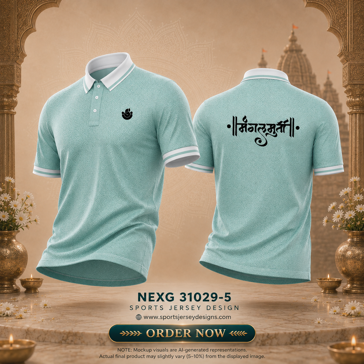 Mangalmurti Ganpati Festival 2026 Sublimation Polo Jersey
