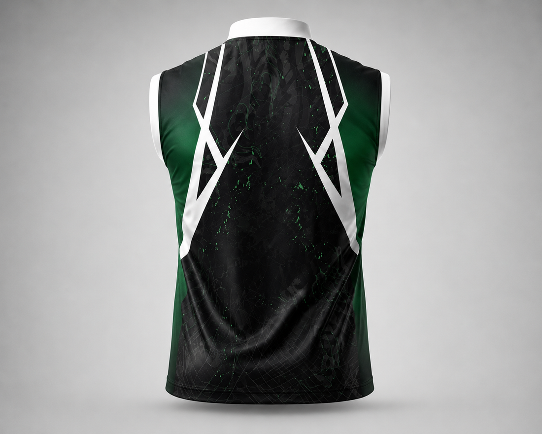 NEXSL-348 Sleeveless Sports Jersey - Black Green Digital Camo Sublimation