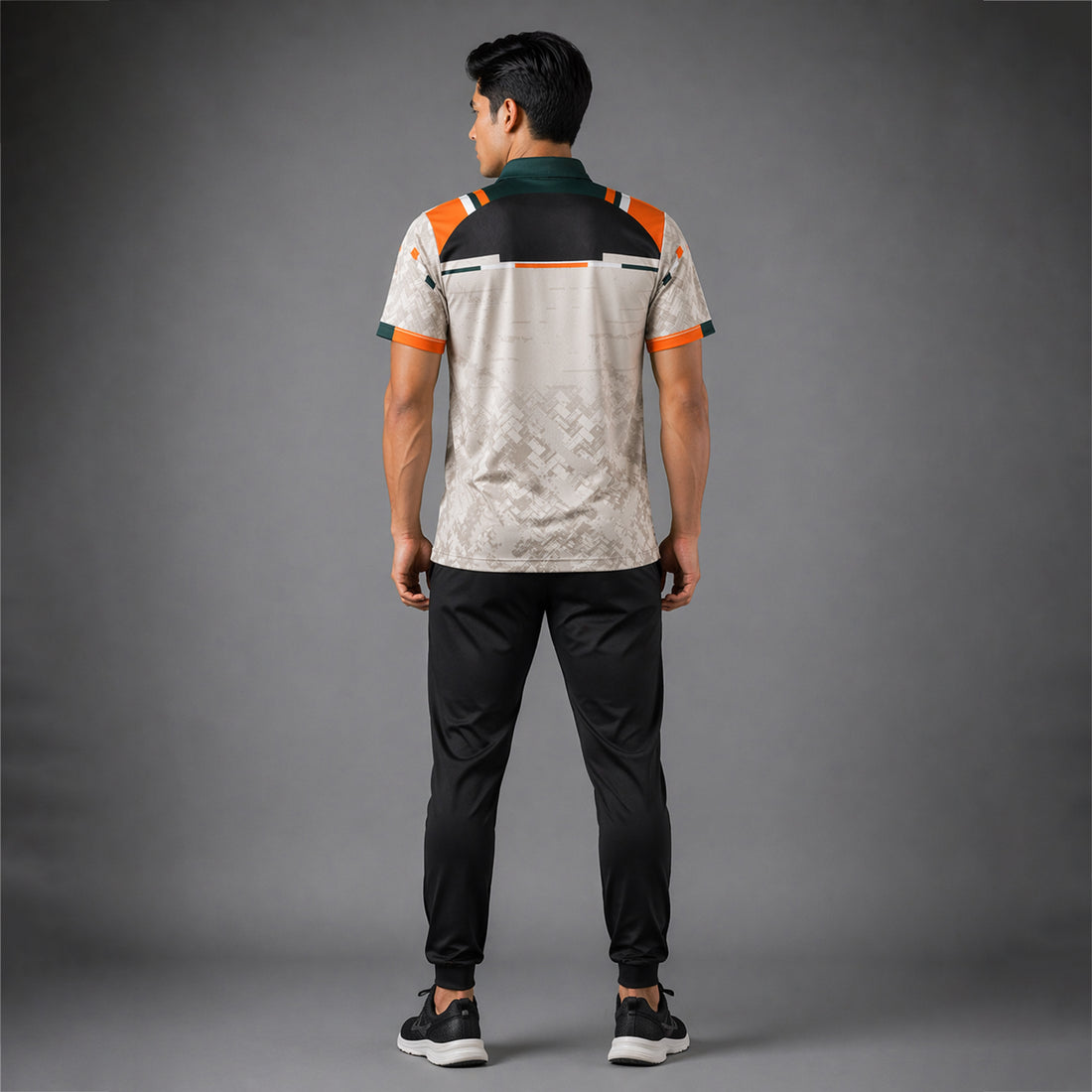 NEXFIT Cricket Jersey NEX-9044 Beige Orange Premium Dry Fit Polyester Polo T-Shirt for Men