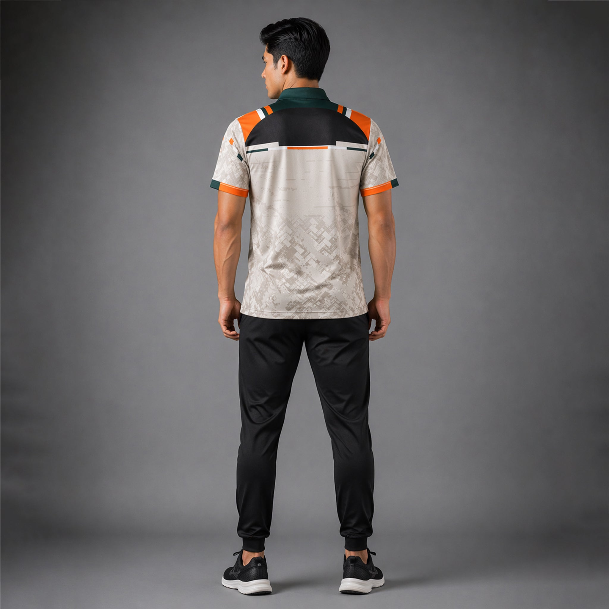 NEXFIT Cricket Jersey NEX-9044 Beige Orange Premium Dry Fit Polyester Polo T-Shirt for Men - View 2
