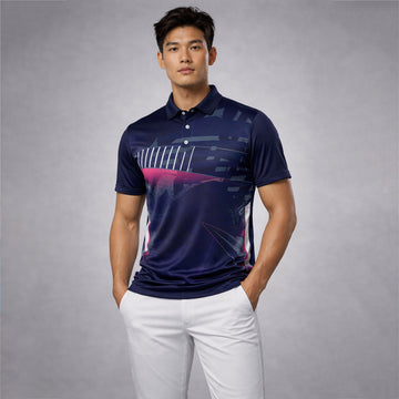 NEXFIT Cricket Jersey NEX-9038 Premium Navy Blue & Pink Dry Fit Polyester Sports T-Shirt for Men
