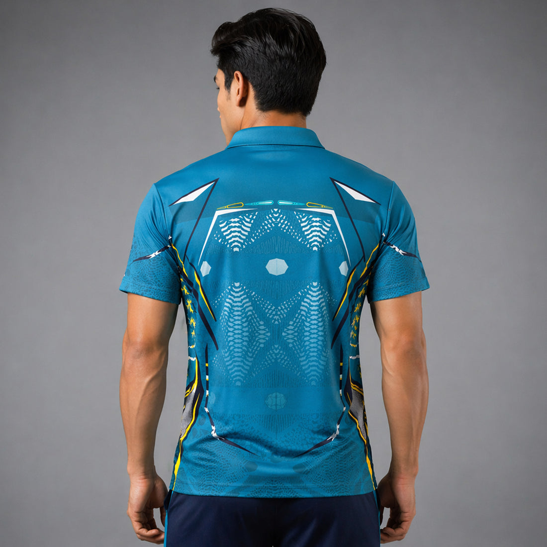 NEXFIT Cricket Jersey NEX-9043 Teal Blue Premium Dry Fit Polyester Sports T-Shirt for Men
