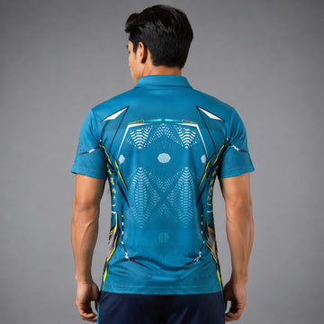 NEXFIT Cricket Jersey NEX-9043 Teal Blue Premium Dry Fit Polyester Sports T-Shirt for Men