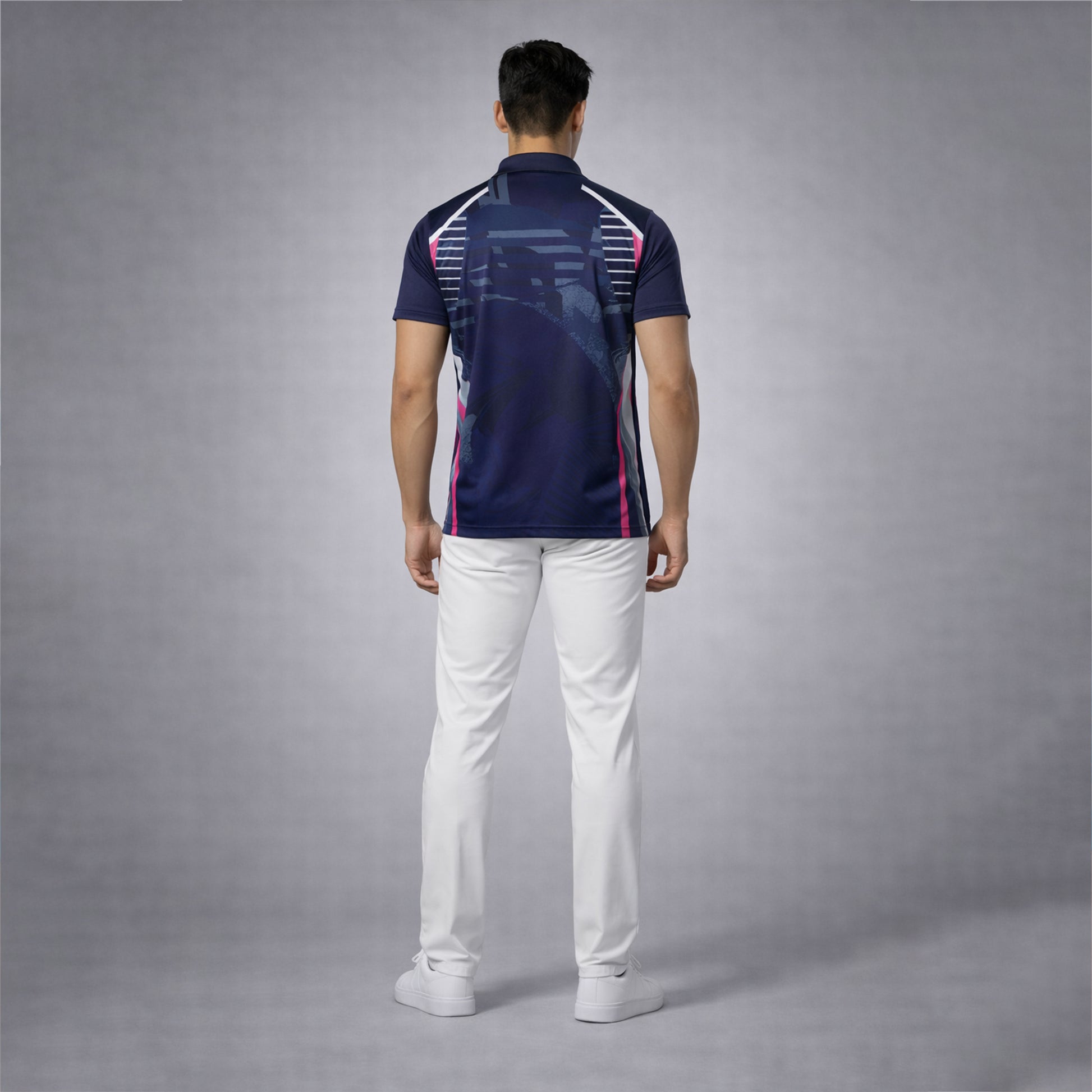 NEXFIT Cricket Jersey NEX-9038 Premium Navy Blue & Pink Dry Fit Polyester Sports T-Shirt for Men - View 4