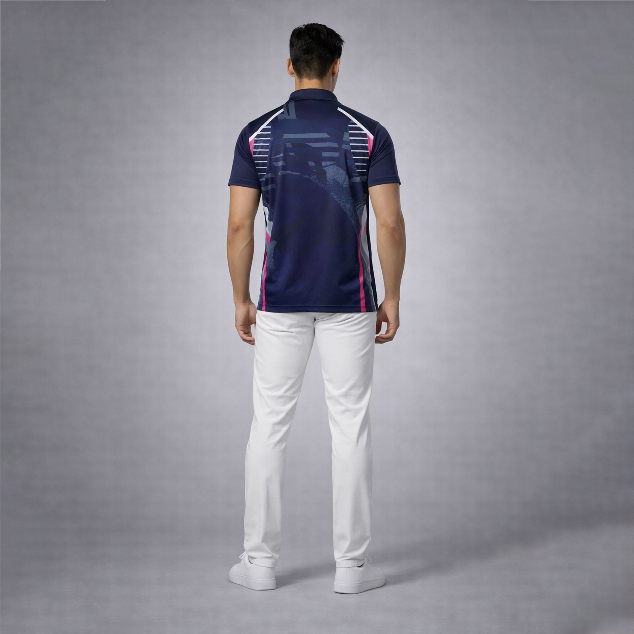 NEXFIT Cricket Jersey NEX-9038 Premium Navy Blue & Pink Dry Fit Polyester Sports T-Shirt for Men - View 4