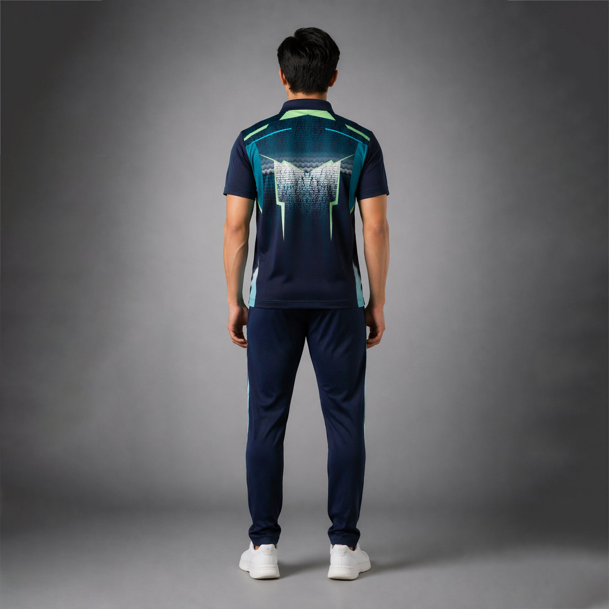 NEXFIT Cricket Jersey NEX-9042 Premium Navy Teal Dry Fit Polyester Sports T-Shirt for Men - View 3