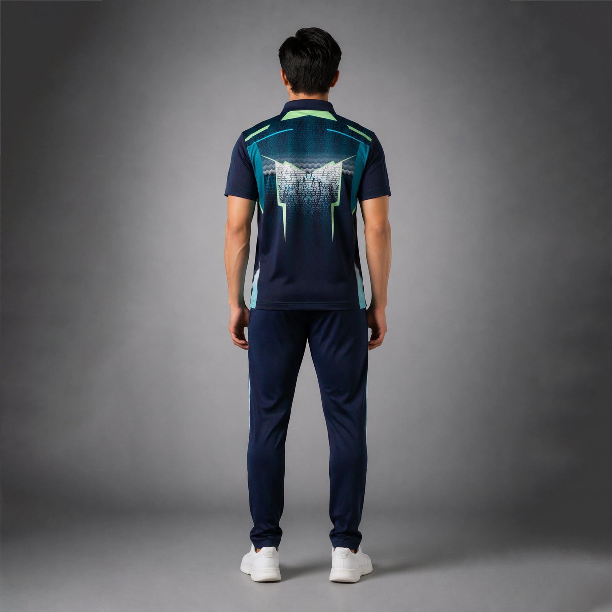 NEXFIT Cricket Jersey NEX-9042 Premium Navy Teal Dry Fit Polyester Sports T-Shirt for Men - View 3