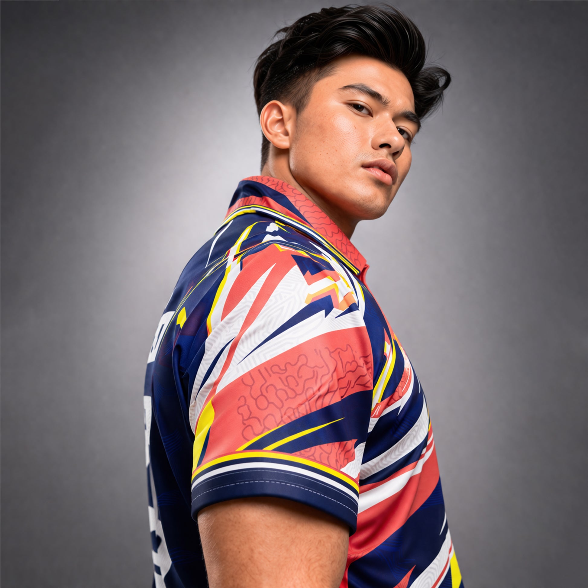 NEXFIT Multicolor Sports Jersey NEX-9052 Premium Dynamic Streak Design Dry Fit Polyester Polo T-Shirt for Men - View 3