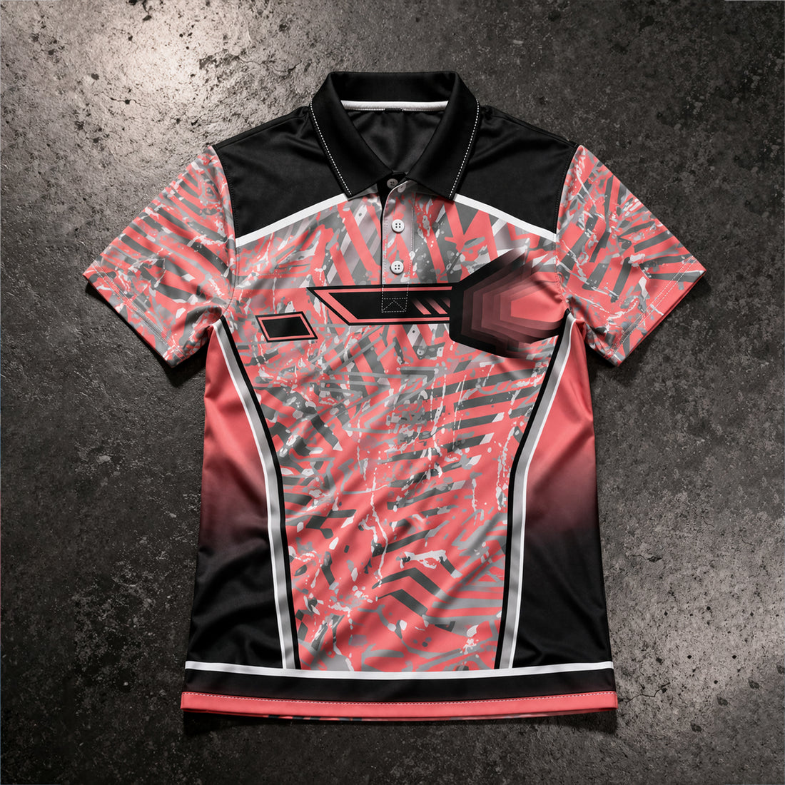 NEXFIT Black Red Sports Jersey NEX-9048 Premium Graphic Dry Fit Polyester Polo T-Shirt for Men
