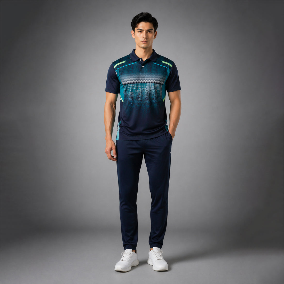 NEXFIT Cricket Jersey NEX-9042 Premium Navy Teal Dry Fit Polyester Sports T-Shirt for Men