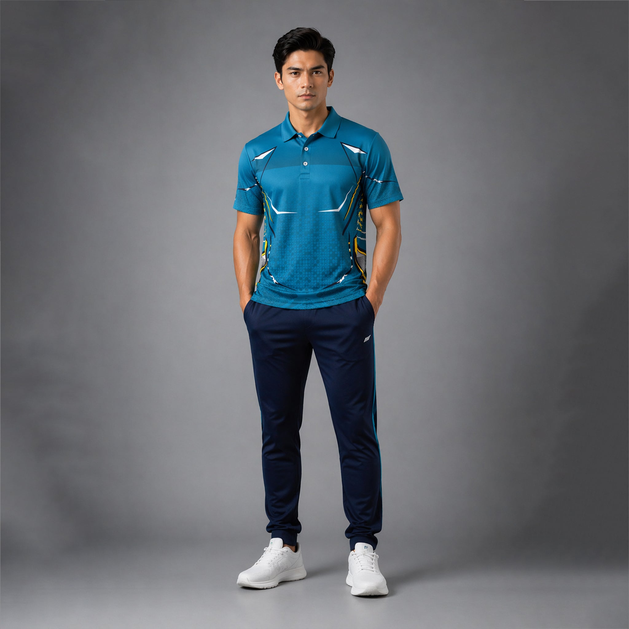 NEXFIT Cricket Jersey NEX-9043 Teal Blue Premium Dry Fit Polyester Sports T-Shirt for Men - View 2
