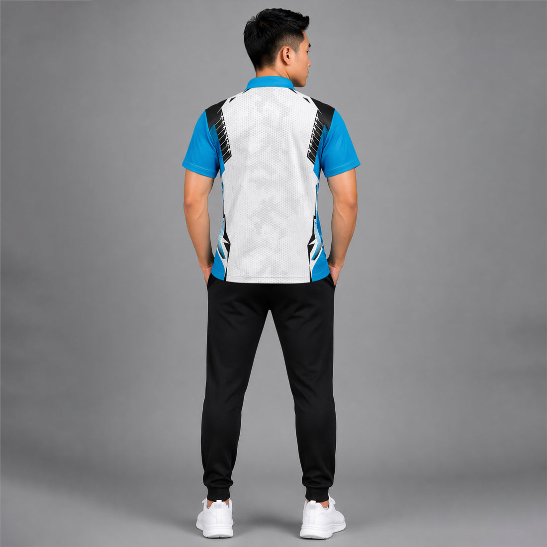 NEXFIT Cricket Jersey NEX-9041 Premium Blue White Dry Fit Polyester Sports T-Shirt for Men