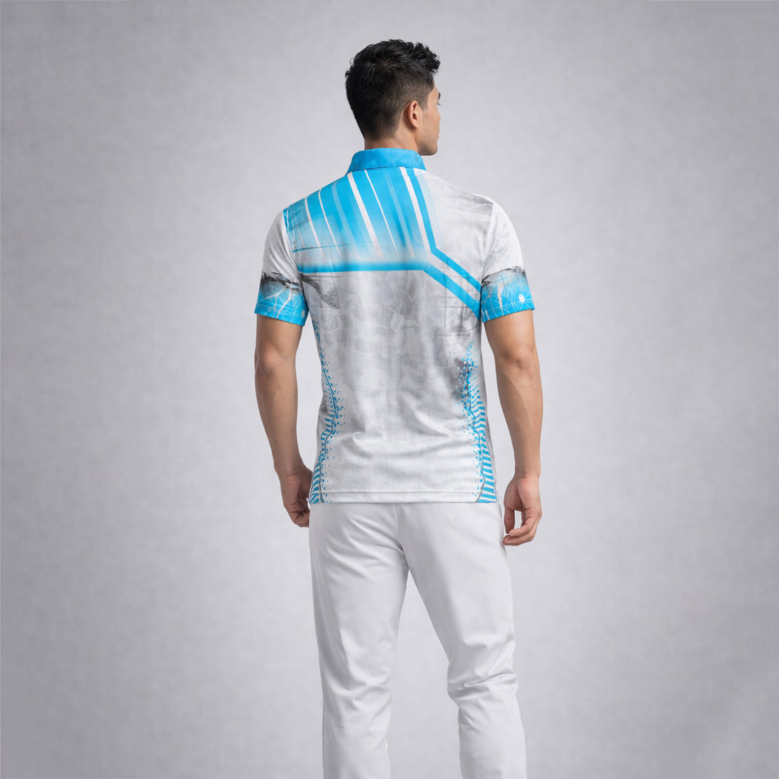 NEXFIT Cricket Jersey NEX-9037 Stylish Blue & Grey Dry Fit Polyester Sports T-Shirt for Men