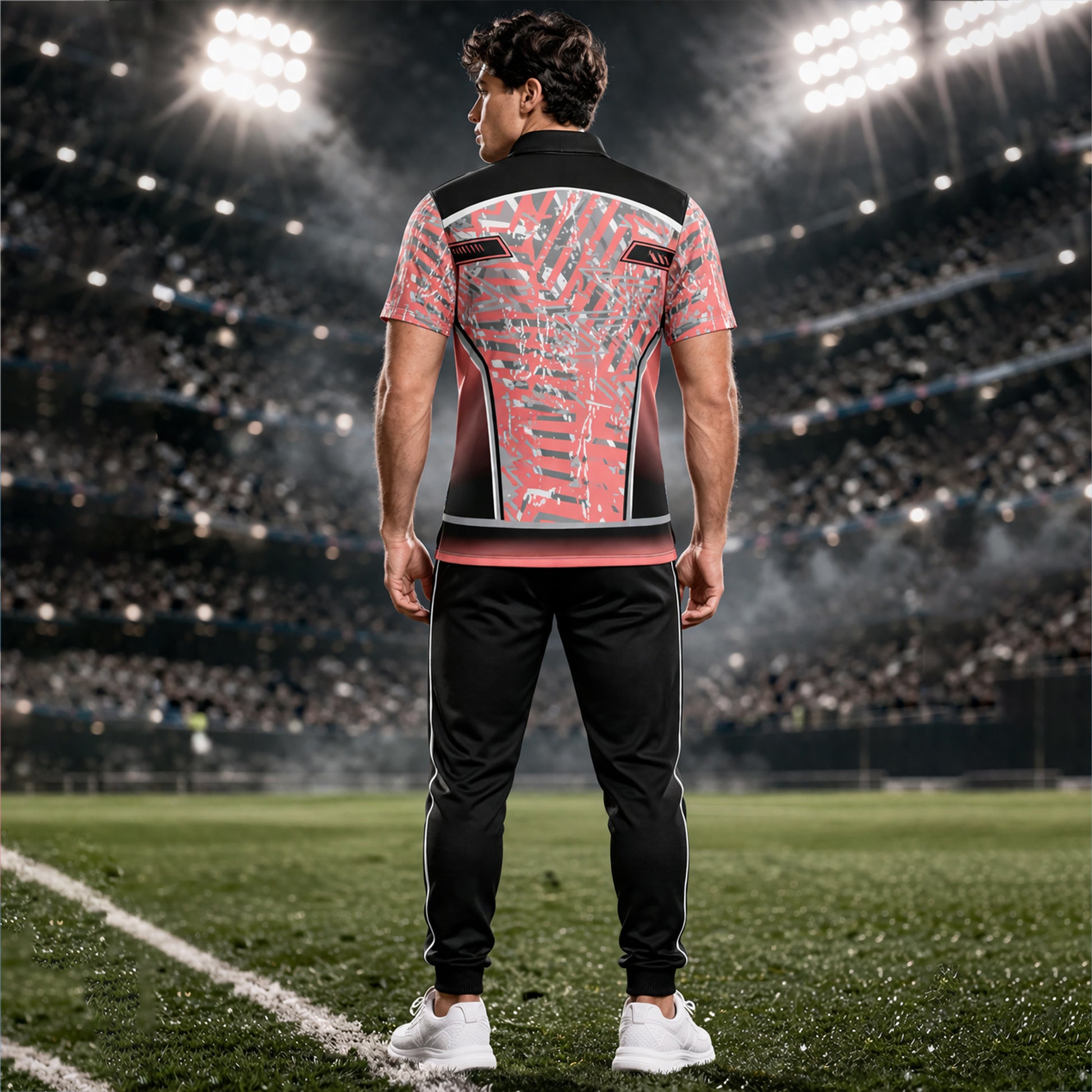 NEXFIT Black Red Sports Jersey NEX-9048 Premium Graphic Dry Fit Polyester Polo T-Shirt for Men - View 3