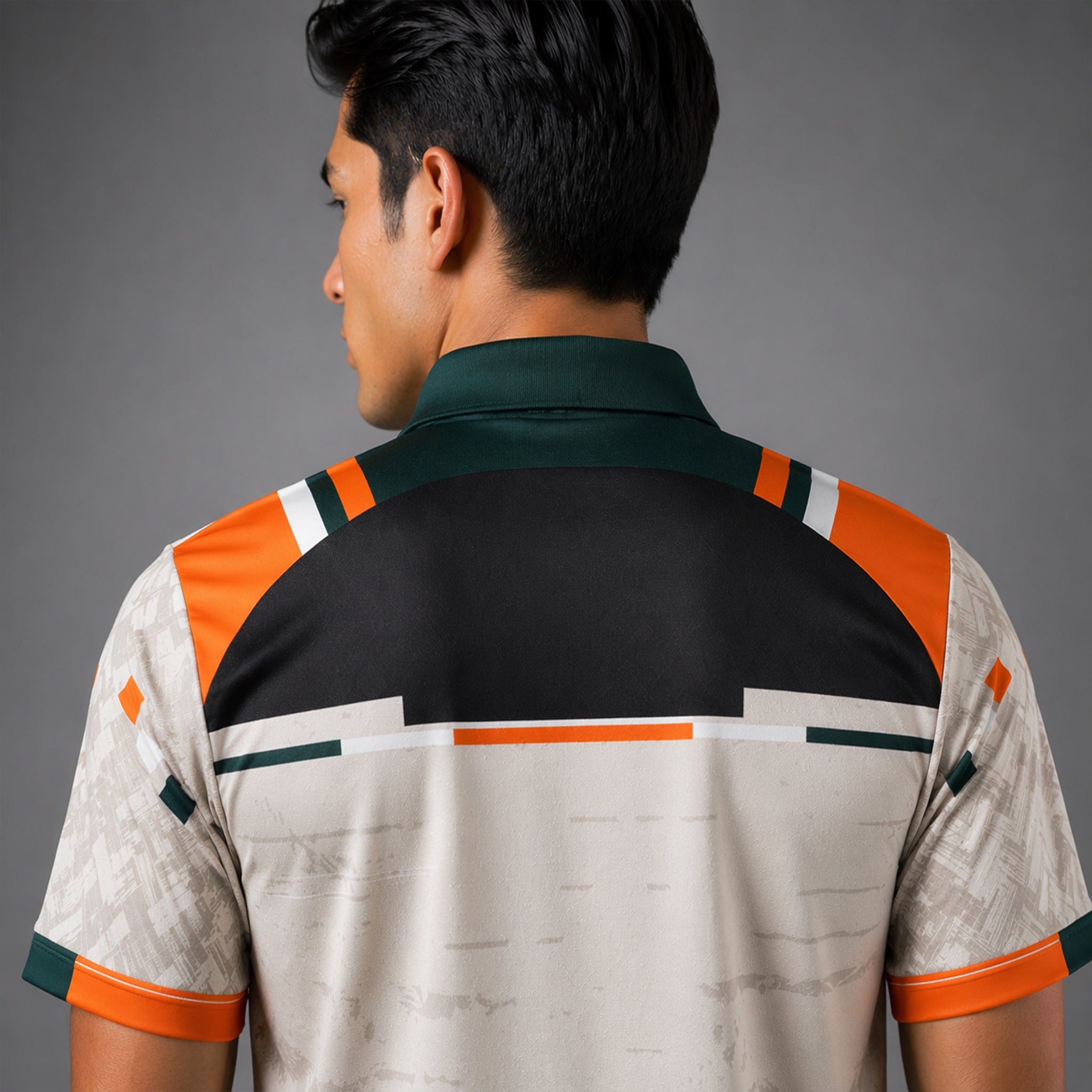NEXFIT Cricket Jersey NEX-9044 Beige Orange Premium Dry Fit Polyester Polo T-Shirt for Men - View 4