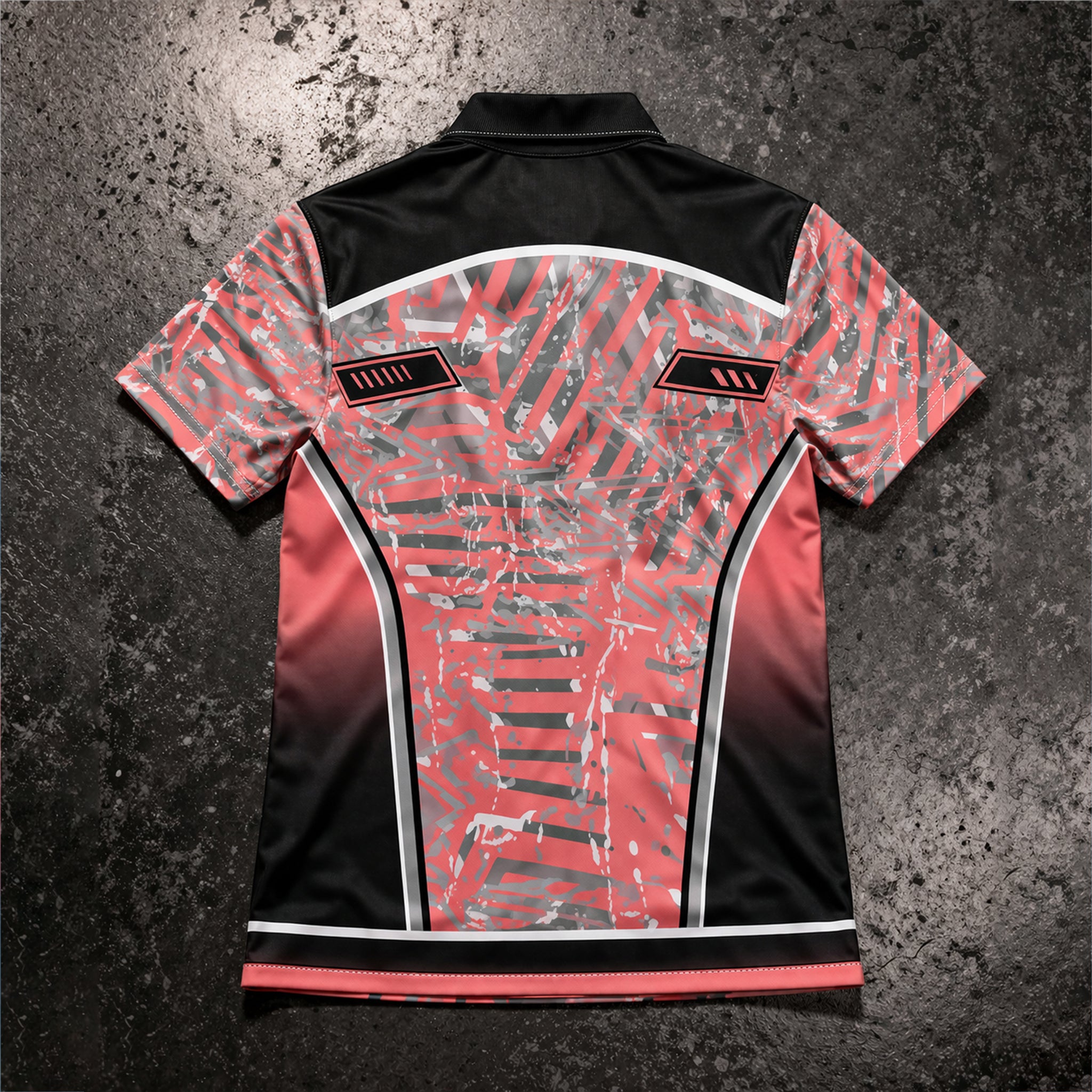 NEXFIT Black Red Sports Jersey NEX-9048 Premium Graphic Dry Fit Polyester Polo T-Shirt for Men - View 4