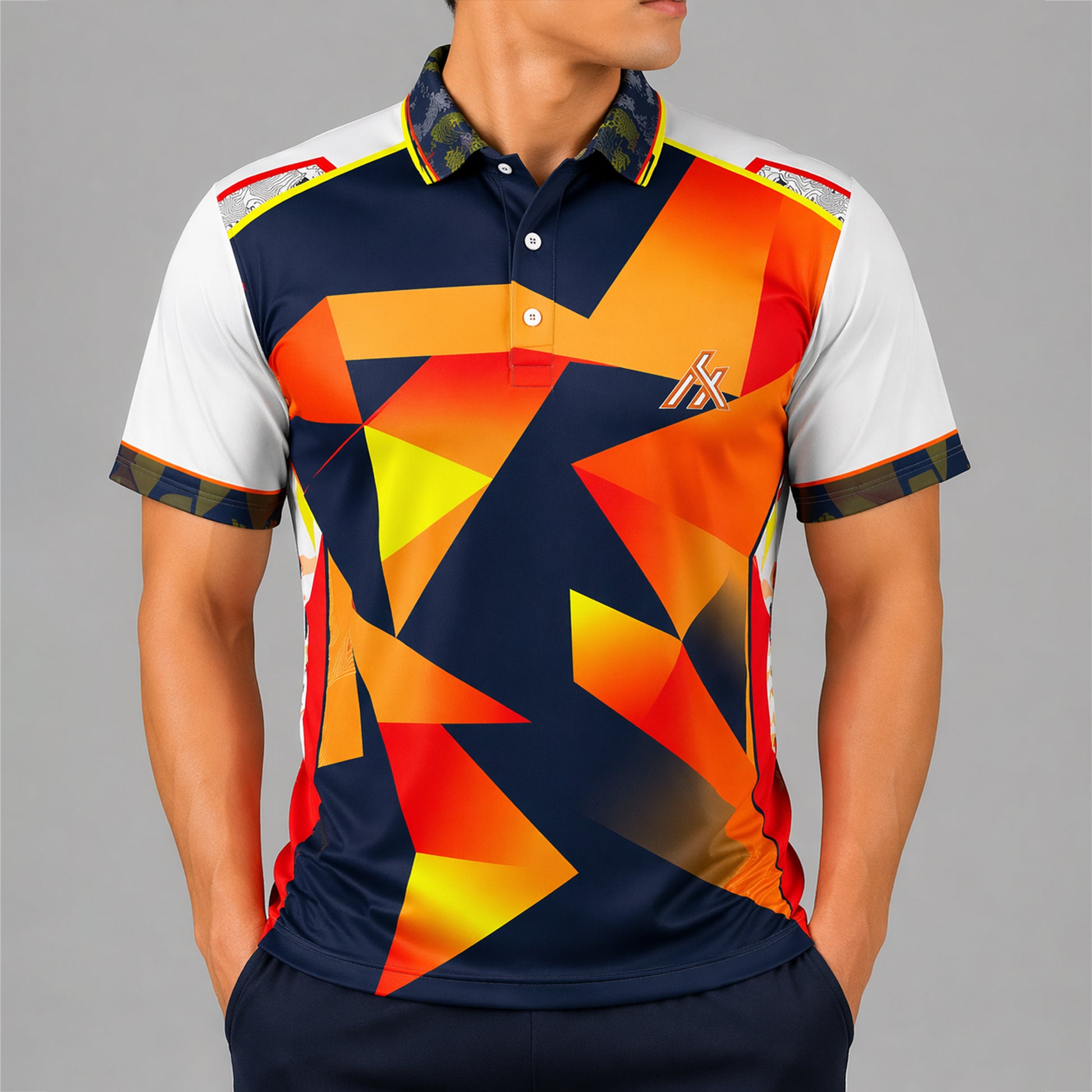 NEXFIT Orange Blue Cricket Jersey NEX-9057 Custom Name & Number Sports T-Shirt Dry Fit Polyester Team Jersey for Men - View 3