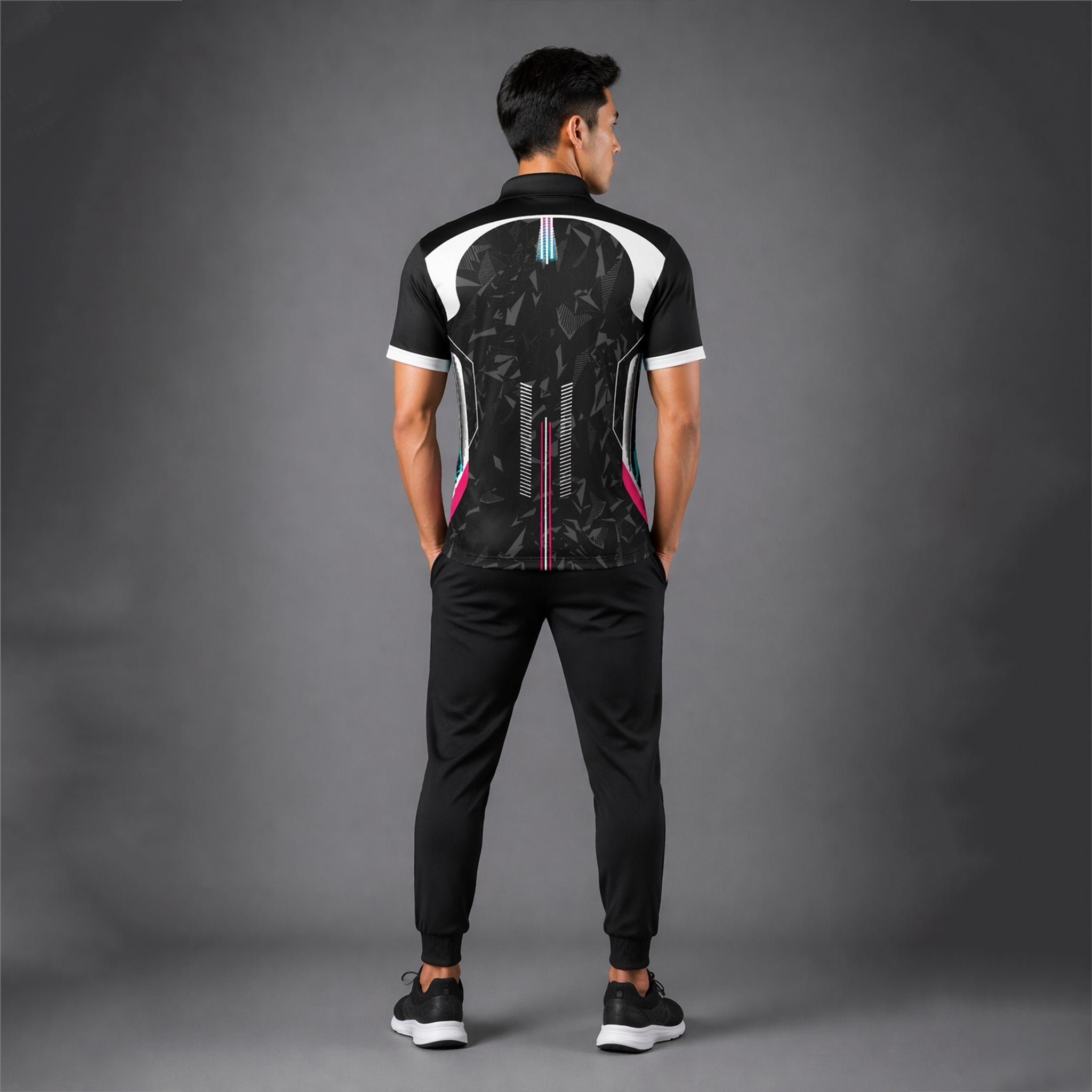 NEXFIT Black Premium Designer Sports Jersey NEX-9046 Stylish Dry Fit Polyester Polo T-Shirt for Men - View 2