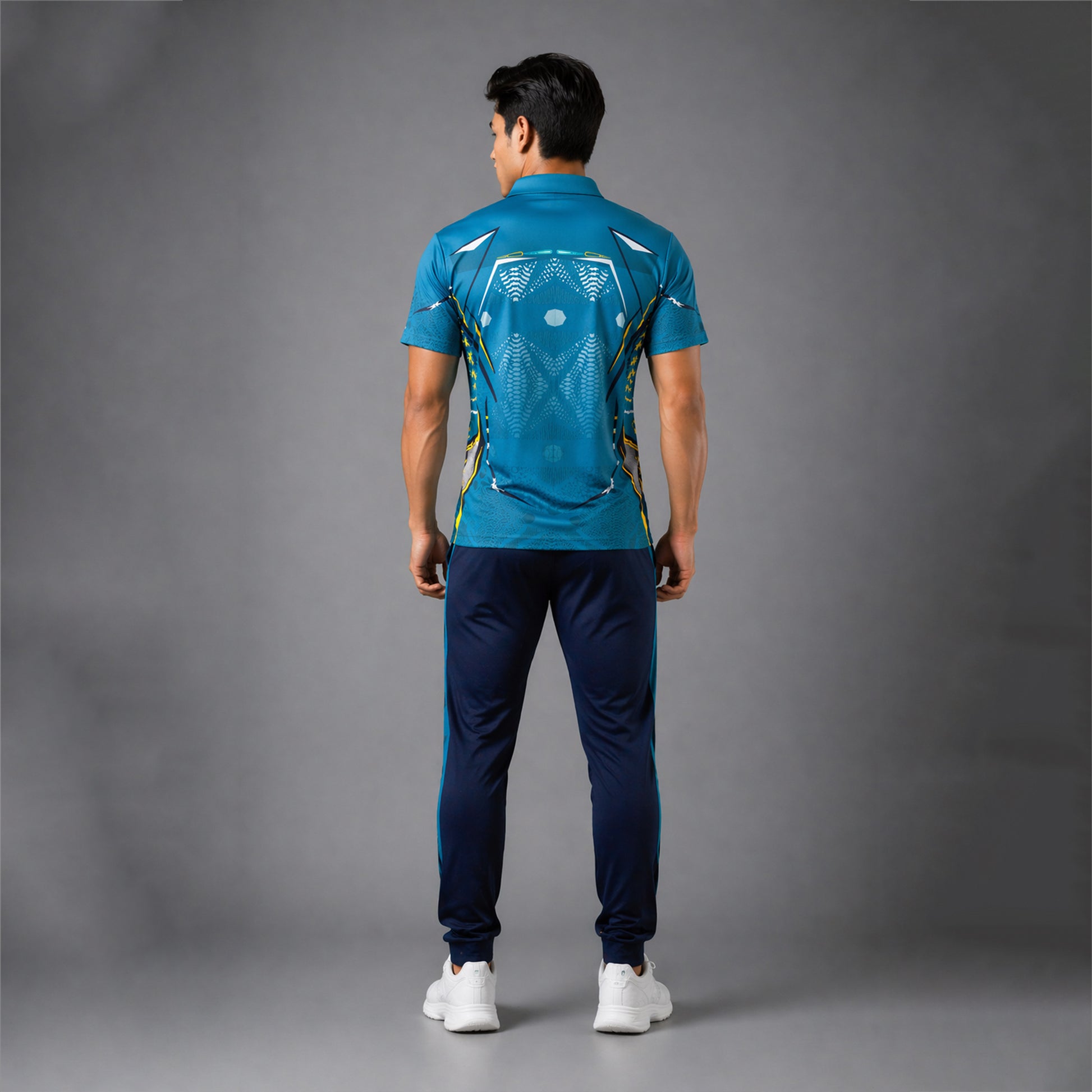 NEXFIT Cricket Jersey NEX-9043 Teal Blue Premium Dry Fit Polyester Sports T-Shirt for Men - View 4
