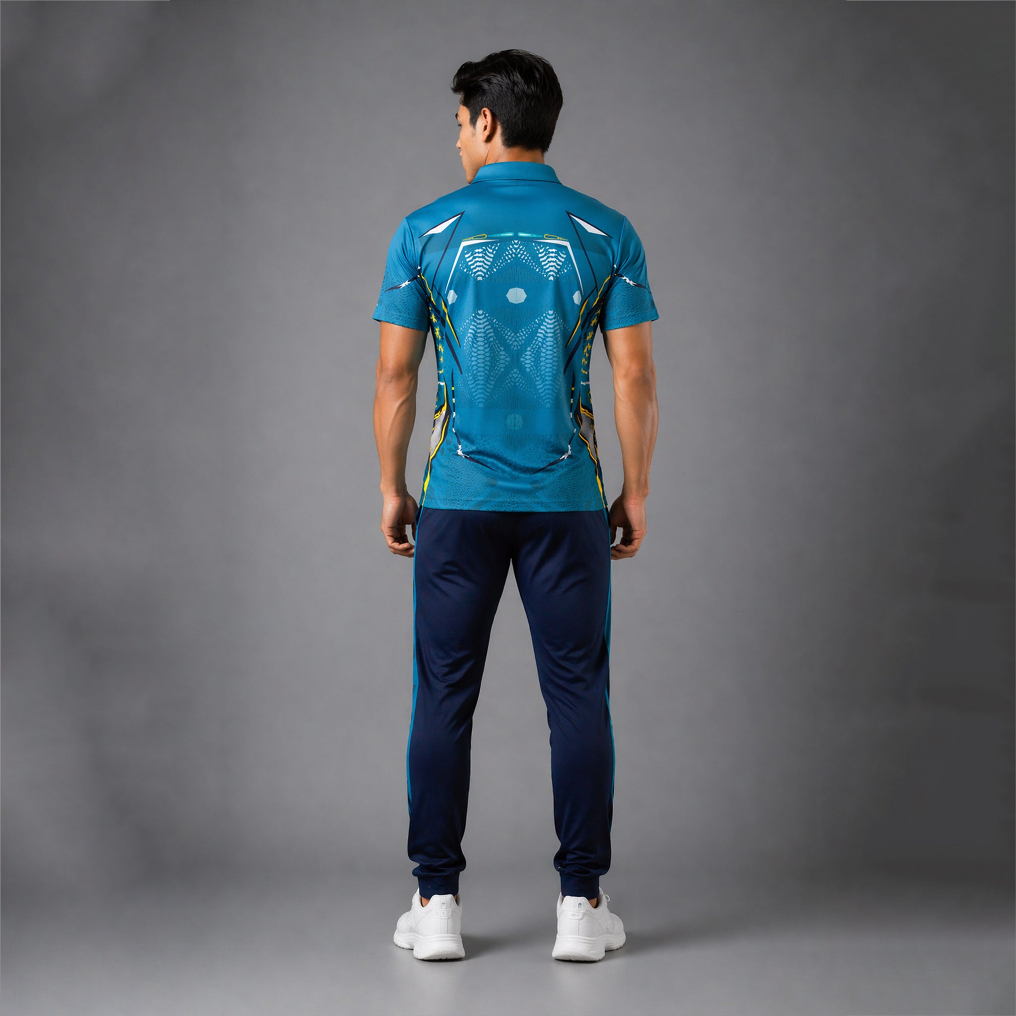 NEXFIT Cricket Jersey NEX-9043 Teal Blue Premium Dry Fit Polyester Sports T-Shirt for Men - View 4