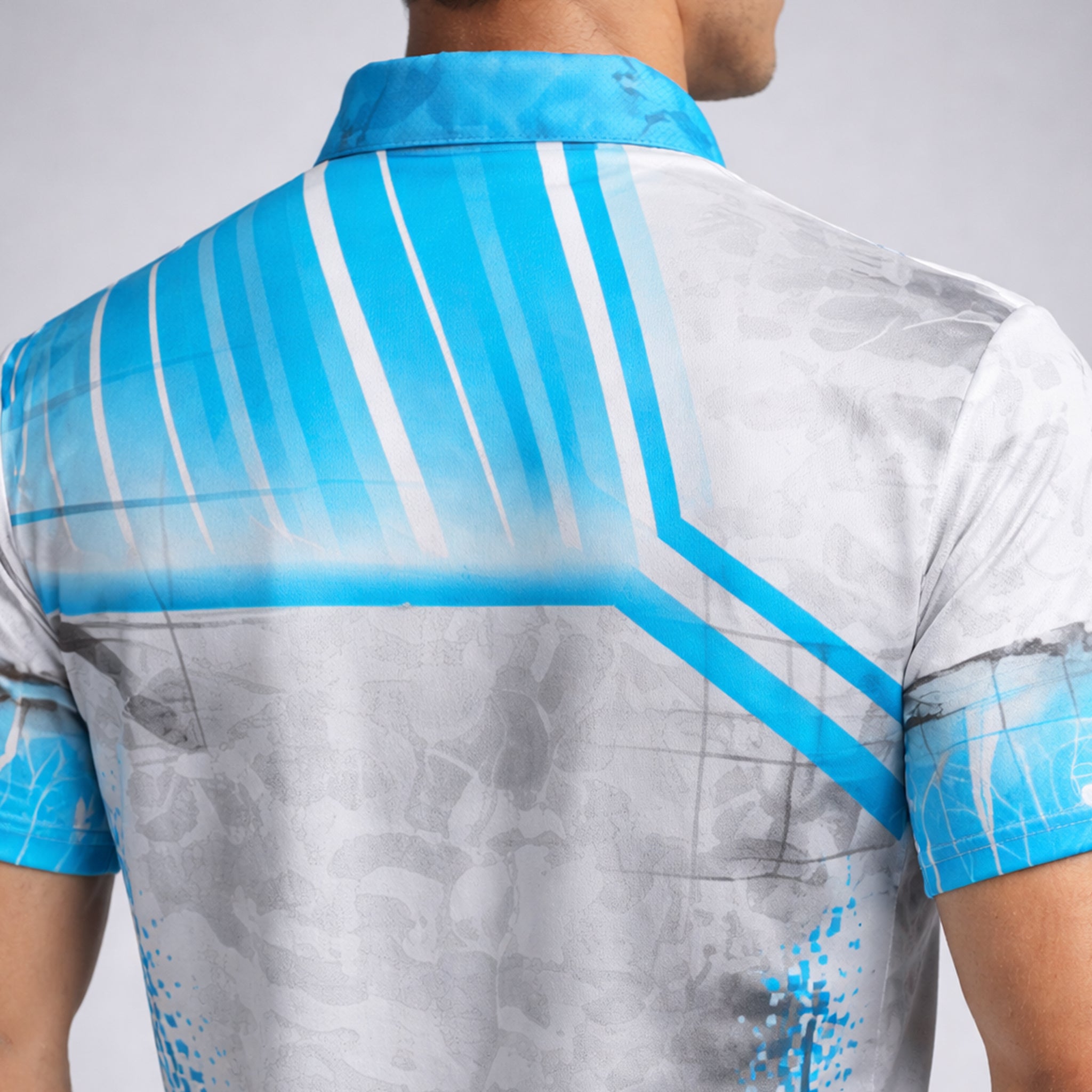 NEXFIT Cricket Jersey NEX-9037 Stylish Blue & Grey Dry Fit Polyester Sports T-Shirt for Men - View 4
